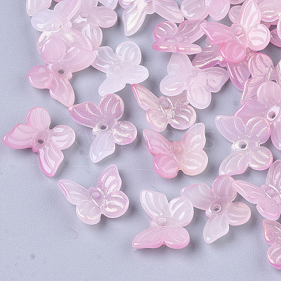 Transparent Spray Painted Glass Charms LS-GLAA-T016-21D-1