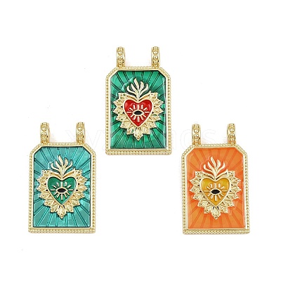 Brass Enamel Pendants KK-B157-28G-1
