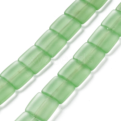 Transparent Frosted Glass Beads Strands FGLA-S001-01D-1