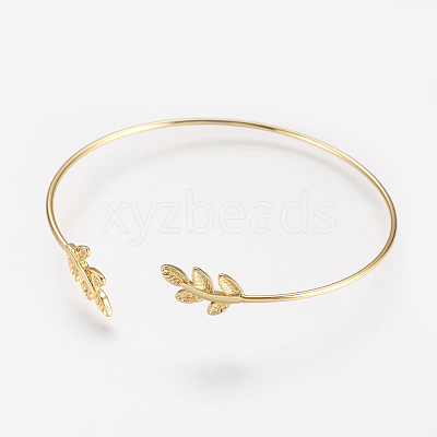 Brass Cuff Bangle X-BJEW-P168-F08-1