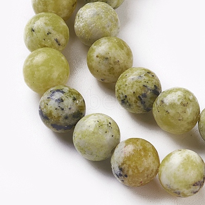Natural Yellow Turquoise(Jasper) Beads Strands X-G-Q462-6mm-22-1