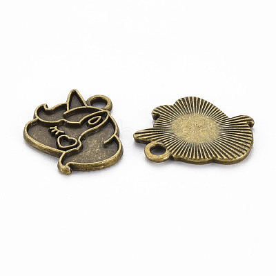 Tibetan Style Alloy Pendant Enamel Settings TIBEP-N010-010AB-RS-1