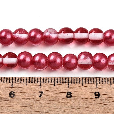 Baking Paint Transparent Glass Beads Strands DGLA-N011-6mm-06-1
