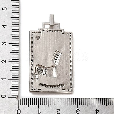 Brass Micro Pave Cubic Zirconia Pendants with Enamel KK-H458-01P-10-1