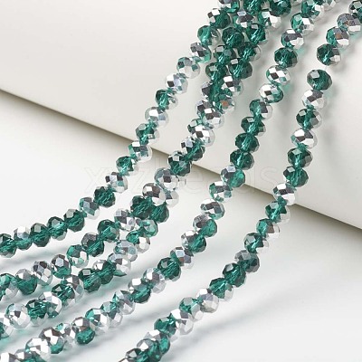 Electroplate Transparent Glass Beads Strands EGLA-A034-T6mm-M15-1