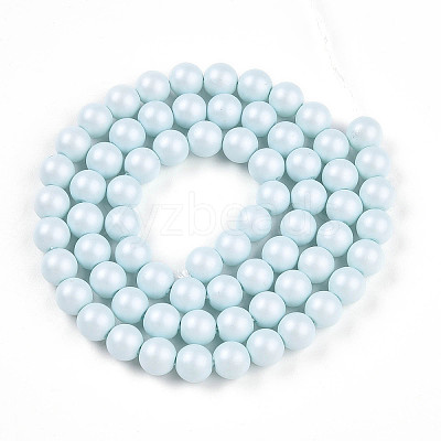 Baking Paint Pearlized Glass Pearl Bead Strands HY-N002-6mm-B01-1