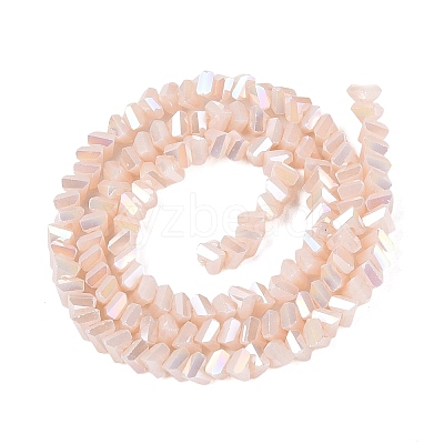 Electroplate Opaque Glass Beads Strands EGLA-Q139-01A-C03-1