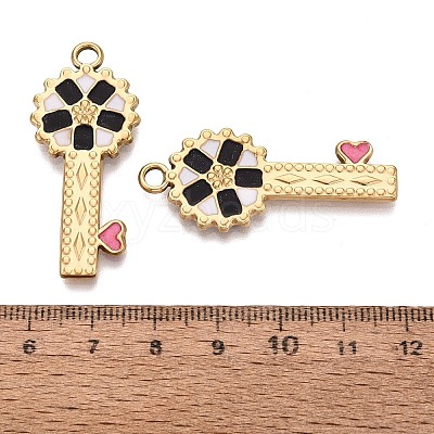 303 Stainless Steel Enamel Pendants STAS-Q110-34G-01-1