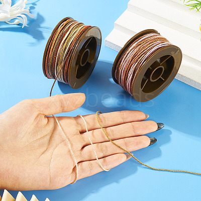 2 Rolls 2 Colors Segment Dyed Round Polyester Twisted Cords OCOR-TA0003-59C-1