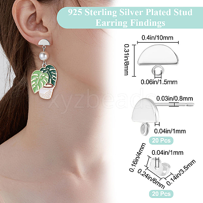 20Pcs Brass Stud Earring Findings KK-BBC0027-57-1