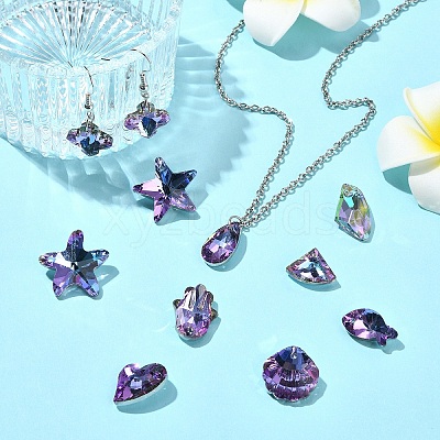 49Pcs 10 Style Electroplate Glass Charms GLAA-YW0003-48-1