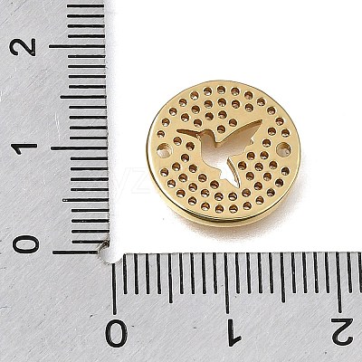 Brass Micro Pave Clear Cubic Zirconia Connector Charms CU-CBAA556-04B-1