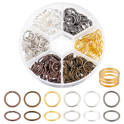 1 Box 6 Color Iron Open Jump Rings IFIN-PH0001-10mm-08-1