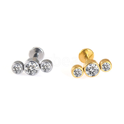 316L Surgical Stainless Steel & G23 Titanium Crystal Rhinestone Labrets for Women Men WG3A239-09-1