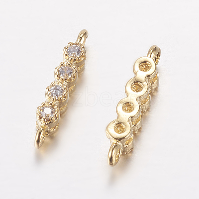 Brass Micro Pave Cubic Zirconia Links ZIRC-G122-42G-RS-1