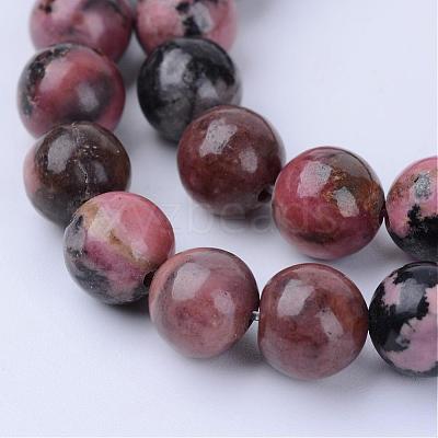Natural Rhodonite Beads Strands G-Q462-8mm-25-1