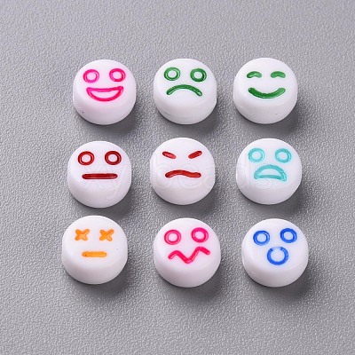 White Opaque Acrylic Beads MACR-N008-42-A-1
