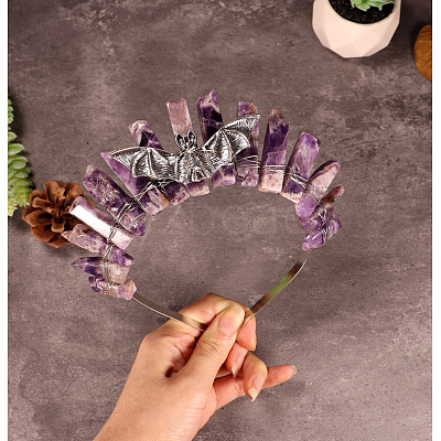 Natural Amethyst Hair Bands PW-WG0D8D2-06-1