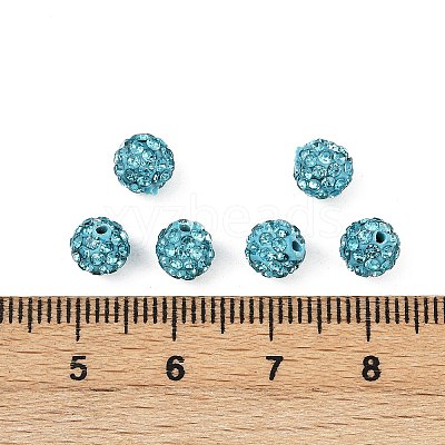 Polymer Clay Rhinestone Beads RB-H284-6MM-Half-202-1
