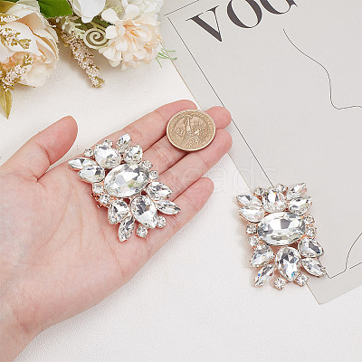 Alloy Glass Detachable Shoe Buckle Clips FIND-WH0423-73RG-01-1