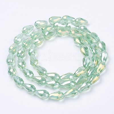 Electroplate Glass Beads Strands X-EGLA-D015-15x10mm-29-1