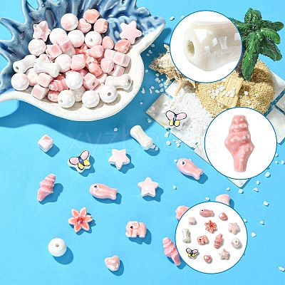 Handmade Porcelain Beads PORC-YW0001-73-1