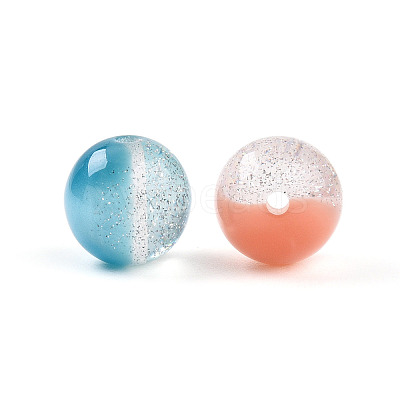 Two Tone Transparent Resin Beads X1-RESI-N042-12mm-07-1