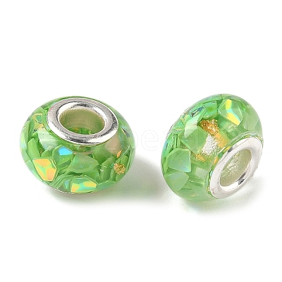 Transparent Resin Rondelle European Beads RESI-S023-24-1
