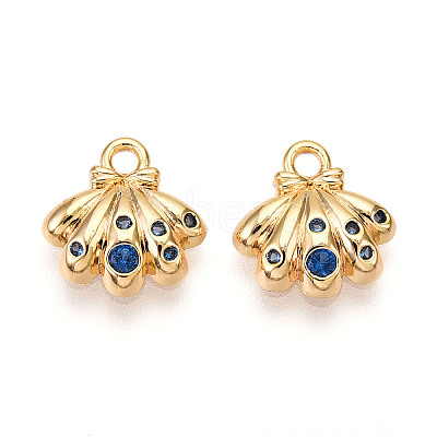 Brass Micro Pave Cubic Zirconia Charms X1-KK-N261-98G-1