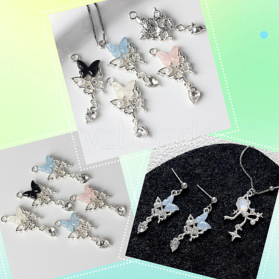 16Pcs 4 Colors Alloy Resin Pendants FIND-SC0021-08-1