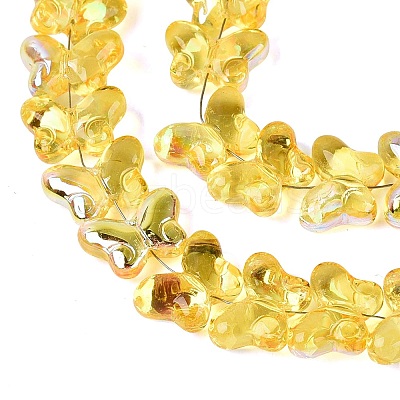 Baking Paint Electroplate Transparent Glass Beads Strands EGLA-Q136-03A-03-1
