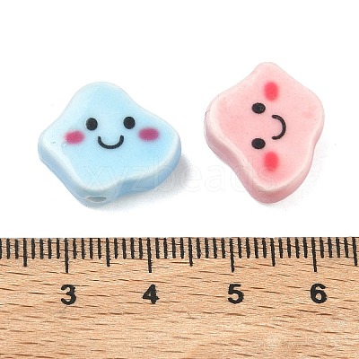 Printed Handmade Porcelain Beads PORC-A031-11-1