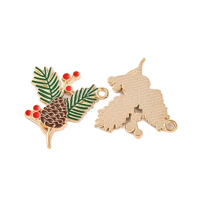 Golden Plated Alloy Enamel Pendants ENAM-Z017-06G-1