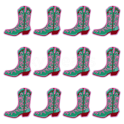 12Pcs Computerized Embroidery Polyester Iron on/Sew on Patches DIY-PH0035-83-1