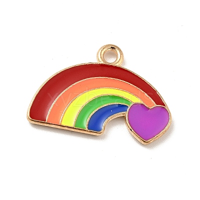 Rainbow Color Alloy Enamel Pendants ENAM-G208-04KCG-1