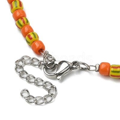 Glass Seed Beaded Necklace with 304 Stainless Steel Clasps NJEW-JN04428-1