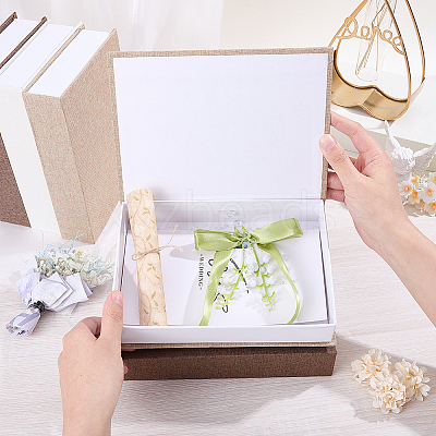 6Pcs 3 Colors Paper with Linen Packing Boxes CON-HY0001-09-1