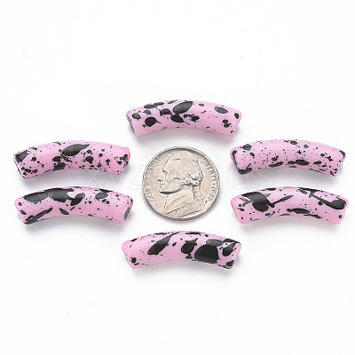 Opaque Spray Painted Acrylic Beads MACR-S372-002F-B03-1