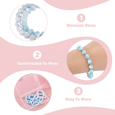 2Strands 2 Colors Anti-Tarnish Electroplate Glass Beads Strands GLAA-TA0003-78-1