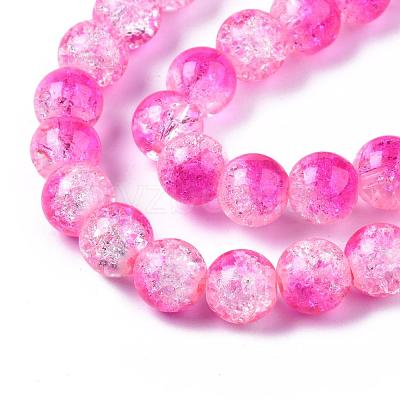 Baking Paint Crackle Glass Bead Strands CCG-S001-8mm-09-1