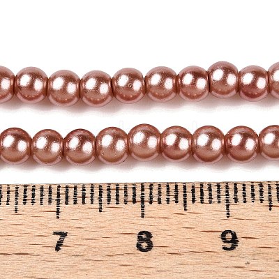 Baking Paint Pearlized Glass Pearl Round Bead Strands HY-Q003-4mm-50-A-1