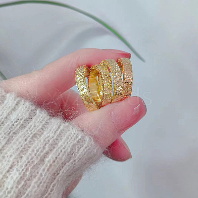 Brass Crushed Ice Pattern Finger Rings FS-WG1F485-04-1