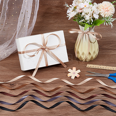5 Rolls Single Face Polyester Satin Ribbon SRIB-CY0001-38B-1