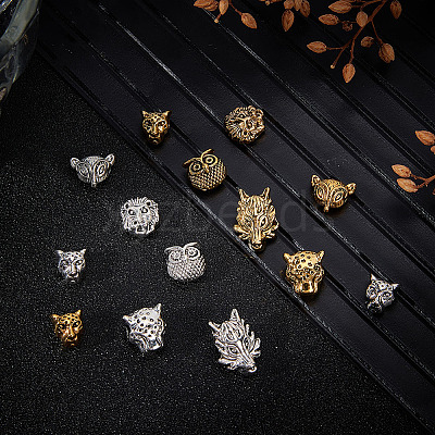 48Pcs 12 Styles Tibetan Style Alloy Beads FIND-DR0001-22-1