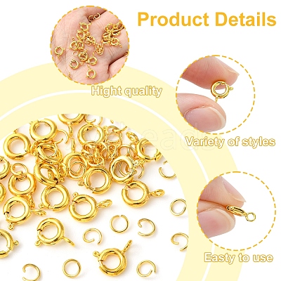 Brass Spring Ring Clasps KK-FS0001-50G-1