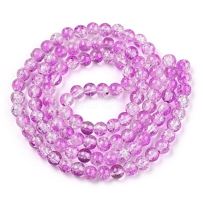 Baking Paint Crackle Glass Beads Strands X-CCG-S001-8mm-14-1