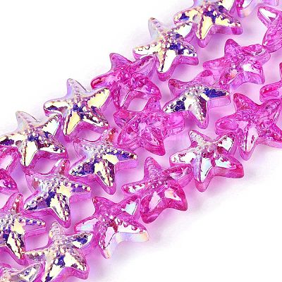 Electroplate Transparent Glass Beads Strands EGLA-Q136-01A-14-1