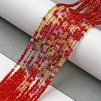Transparent Gradient Color Glass Beads Strands GLAA-H021-01A-30-1