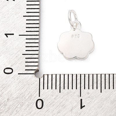 925 Sterling Silver White and Pink Enamel Smiling Face Cloud Charms STER-D303-03S-1
