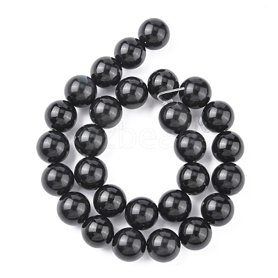 Natural Obsidian Beads Strands G-G099-14mm-24-1